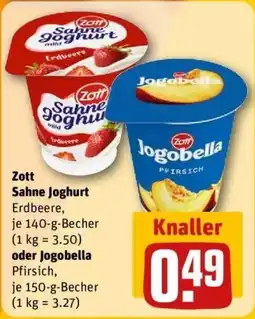 REWE Zott Sahne Joghurt Erdbeere Angebot