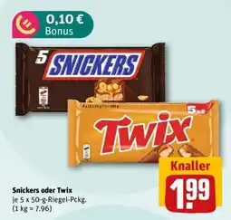 REWE Snickers oder Twix Angebot