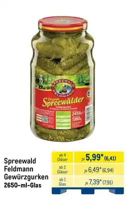METRO Spreewald Feldmann Gewürzgurken Angebot