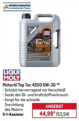 METRO Liqui Moly Motoröl Top Tec 4200 5W-30 Angebot