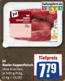 REWE ja! Rinder-Suppenfleisch Angebot