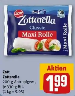REWE Zott Zottarella Classic Maxi Rolle Angebot