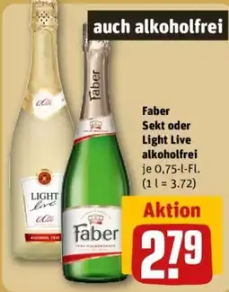 REWE Faber Sekt oder Light Live alkoholfrei Angebot