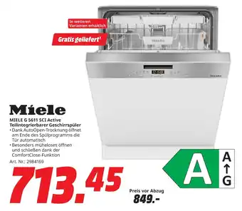 Miele G 5611 SCI Active Teilintegrierbarer Geschirrspüler