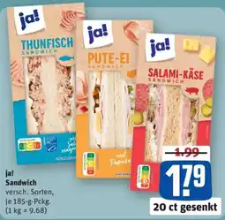 REWE ja! Sandwich Angebot