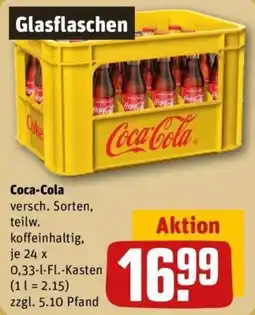 REWE Coca-Cola Glasflaschen Angebot