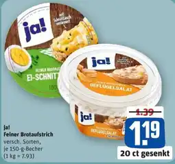 REWE ja! Feiner Brotaufstrich Angebot