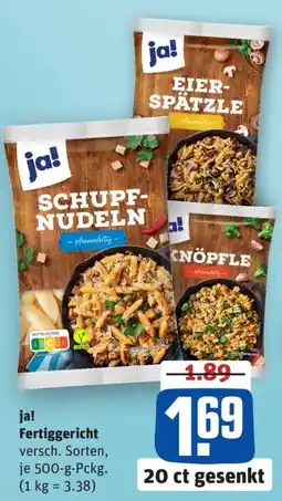 REWE ja! Fertiggericht versch. Sorten Angebot