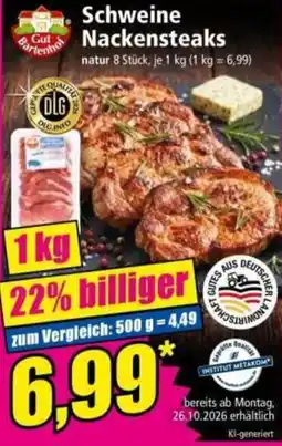 Norma Schweine Nackensteaks Gut Bartenhof Angebot