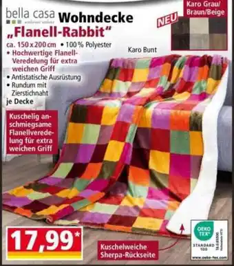 Bella casa Wohndecke "Flanell-Rabbit"