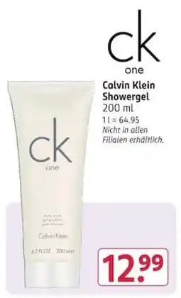 Rossmann Calvin Klein ck one Showergel Angebot