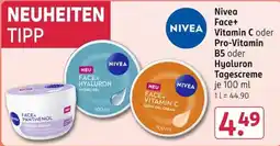 Rossmann Nivea Face+ Vitamin C oder Pro-Vitamin B5 oder Hyaluron Tagescreme Angebot