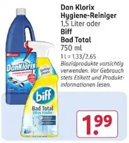 Rossmann Dan Klorix Hygiene-Reiniger Angebot