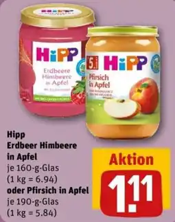 REWE Hipp Erdbeer Himbeere in Apfel Angebot