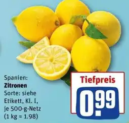 REWE Zitronen Angebot