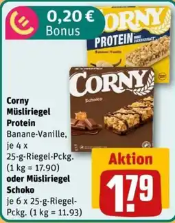 REWE Corny Müsliriegel Protein Banane-Vanille Angebot