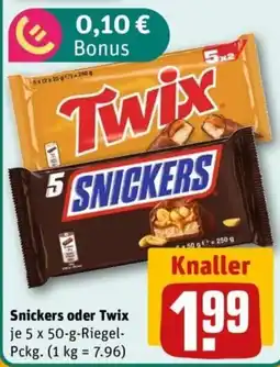 REWE Snickers oder Twix Angebot