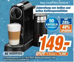 Expert Klein Nespresso Kaffeemaschine Angebot