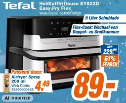 Expert Klein Tefal Heißluftfritteuse EY922D Easy Fry Flex Angebot