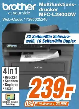 Expert Klein Brother Multifunktionsdrucker MFC-L2800DW Angebot