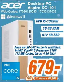 Expert Klein Acer Desktop-PC Aspire XC-101 Angebot