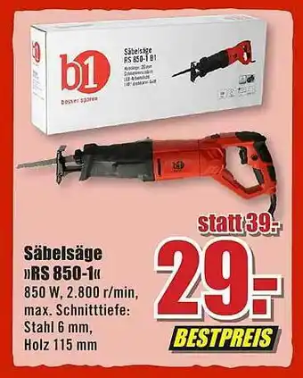 B1 Discount Baumarkt Säbelsäge Angebot