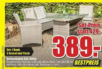 B1 Discount Baumarkt Gartenmöbel Set Gitta Angebot