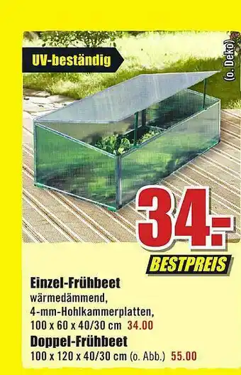 B1 Discount Baumarkt Einzel Frühbeet, Doppel Frühbeet Angebot