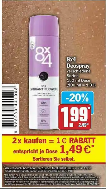 AEZ 8x4 Deospray Angebot