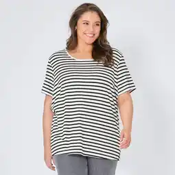 NKD Damen-T-Shirt mit Lurex-Streifen, große Größen Angebot