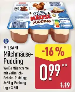 Aldi Nord MILSANI Milchmäuse-Pudding Angebot