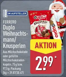 Aldi Nord FERRERO Duplo Weihnachtsmann/Knusperlen Angebot