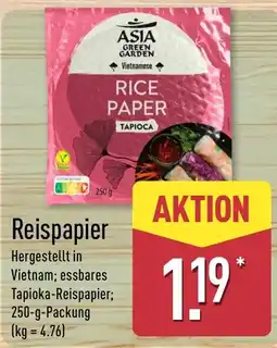 Aldi Nord ASIA GREEN GARDEN Reispapier Angebot