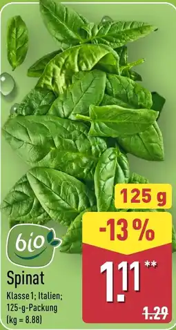 Aldi Nord Spinat Angebot