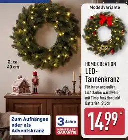 Aldi Nord HOME CREATION LED-Tannenkranz Angebot