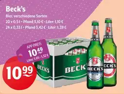 Getränke Hoffmann Beck's Bier, verschiedene Sorten Angebot