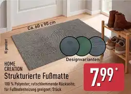 Aldi Nord HOME CREATION Strukturierte Fußmatte Angebot