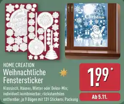 Aldi Nord HOME CREATION Weihnachtliche Fenstersticker Angebot