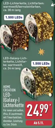 Aldi Nord HOME CREATION LED-(Galaxy-)Lichterkette Angebot
