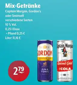 Getränke Hoffmann Mix-Getränke Captain Morgan, Gordon's oder Smirnoff Angebot