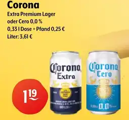 Getränke Hoffmann Corona Extra Premium Lager oder Cero 0,0 % Angebot