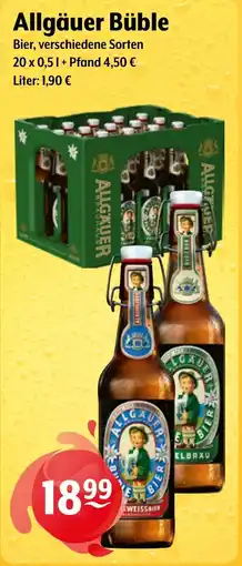 Getränke Hoffmann Allgäuer Büble Bier, verschiedene Sorten Angebot