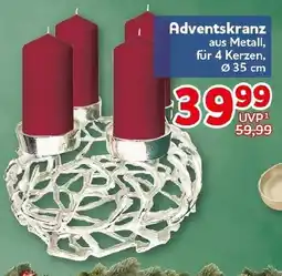 CENTERSHOP Adventskranz aus Metall Angebot