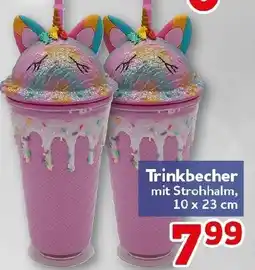 CENTERSHOP Trinkbecher mit Strohhalm Angebot