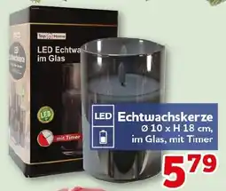 CENTERSHOP Top Home LED Echtwachskerze im Glas Angebot