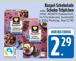 Edeka Raspel-Schokolade oder Schoko-Tröpfchen Angebot