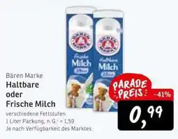 KONSUM Bären Marke Haltbare oder Frische Milch Angebot