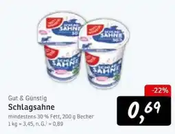KONSUM Schlagsahne Angebot