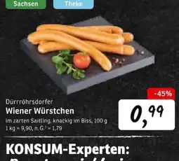 KONSUM Dürrröhrsдорfer Wiener Würstchen Angebot