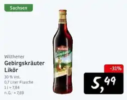 KONSUM Wilthener Gebirgskräuter Likör Angebot